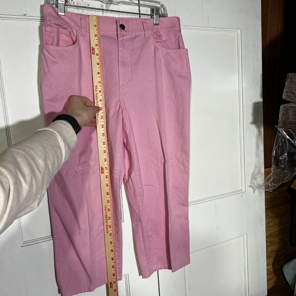 Ralph Lauren Jeans Co. Pink Capris Wide Leg Barbie Size 10 Spring Summer Cropped - Picture 5 of 8